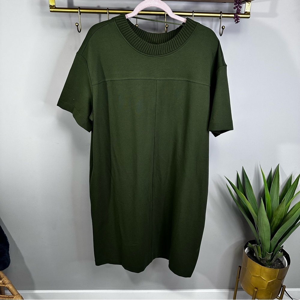 Chic Olive Green Knit Dress